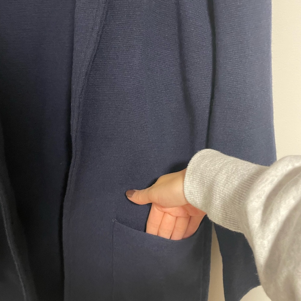 J. Crew Navy Knit Blazer XXS - Picture 3 of 5